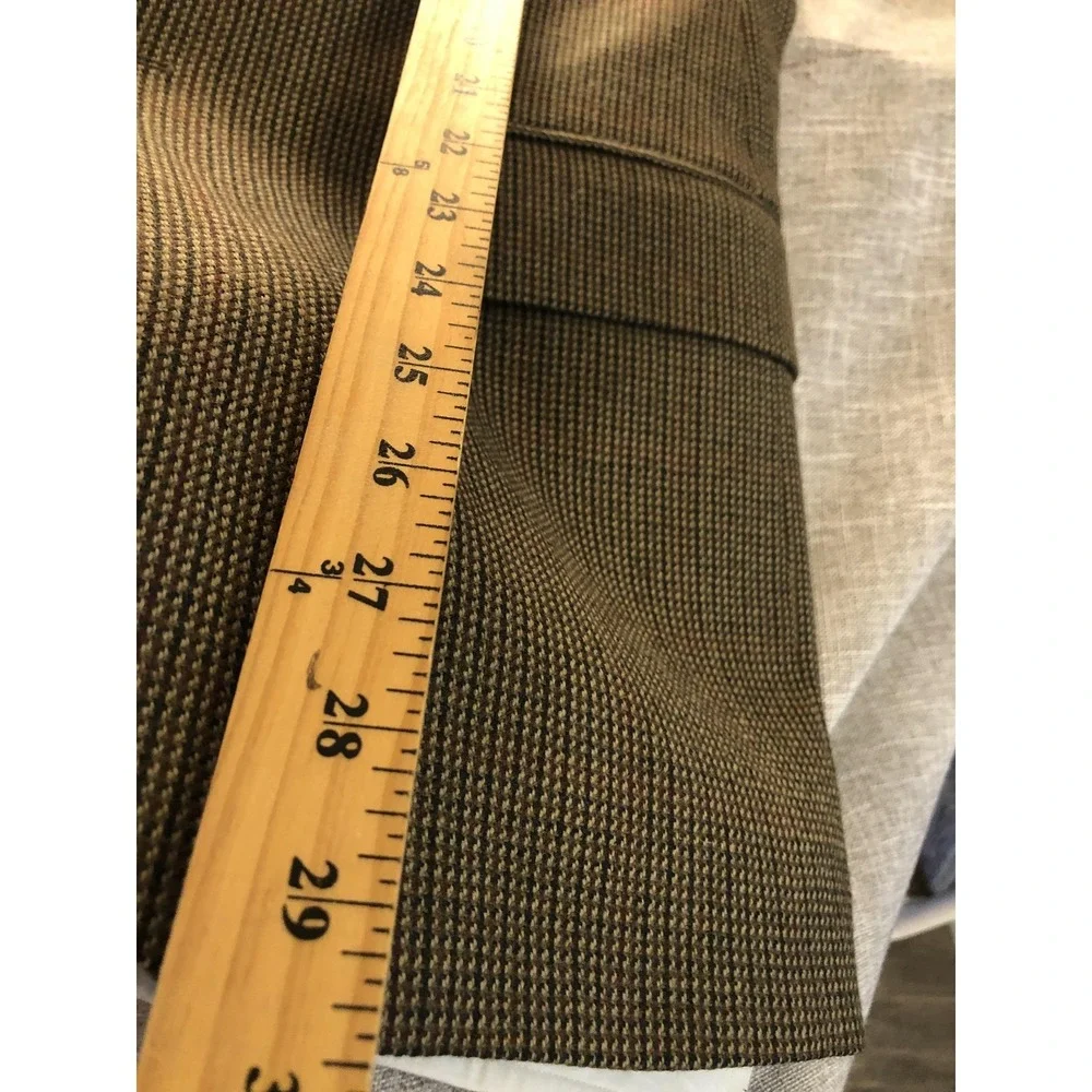 Chaps Ralph Lauren Blazer Mens Medium Brown Wool Houndstooth Sport Coat Jacket